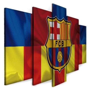 Imagem de Quadro Decorativo Sala Quarto Escritório Barcelona Bandeira - Wall Fra