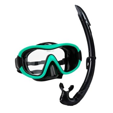 Imagem de Colaxi Conjunto de snorkel, equipamento de snorkeling, adultos Profissional máscara de mergulho em larga, óculos de mergulho para esportes aquáticos de, Verde