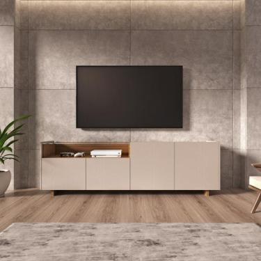 Imagem de Rack para TV até 50 Polegadas com 4 Portas e Nicho 180cm Fume - Quidit