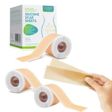 Imagem de Três Rolinhos de Folhas de Silicone Para Remoção de Cicatrizes , Fita de Silicone para Remoção de Cicatrizes, Folhas de Remoção de Cicatrizes Respiráveis e Impermeáveis, Remoção Fácil Indolor para Cirurgia, cesariana, Cicatriz Antiga e Nova (4,1 x 60 cm Roll-1,5 m)