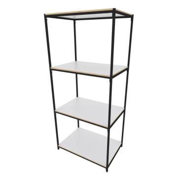 Imagem de Praleira De Aço Reforçada Mini Porta Pallet 200x60x90 Estante Estoque Bandeja Branca 1 Módulo