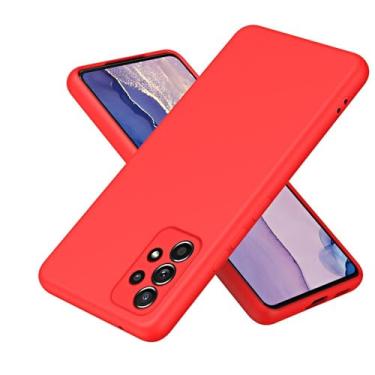 Imagem de Capa de silicone líquido para celular Samsung Galaxy A13 A23 A33 A53 A14 A24 A34 A54 A12 A22 A32 A52 A15 A25 A35 A55 5G, vermelha, para A32 5G