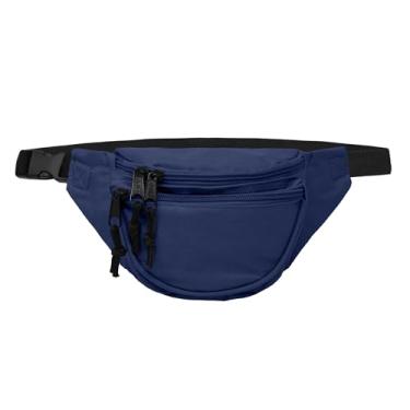 Imagem de DALIX Pochete com 3 bolsos bolsa oculta para viagem bolsa de dinheiro para aeroporto (azul marinho)