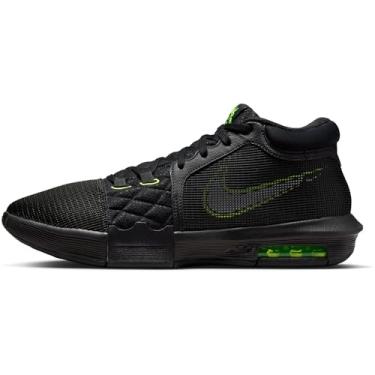 Imagem de Nike Tênis de basquete Lebron Witness 8 (FB2239-002, preto/branco-volt), Preto/branco volt, 9.5