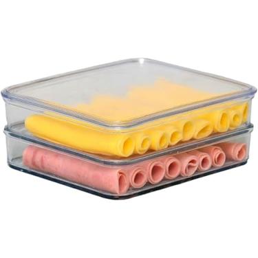 Imagem de Porta Frios Hermético Acrílico Duplo 1000ml Pote de Mantimentos Cozinha Geladeira