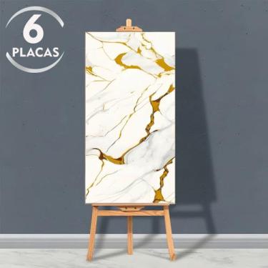 Imagem de Kit 6 Placas Adesiva 3D Revestimento de Parede Vinílico Marmorizado La