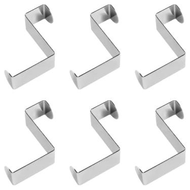 Imagem de Murtenze 6 ganchos sobre a porta, ganchos traseiros da porta Z ganchos para pendurar roupas, casacos, chapéus, toalhas, guarda-chuvas e muito mais, cabe nas larguras de porta de 5 cm e 2,5 cm, prata