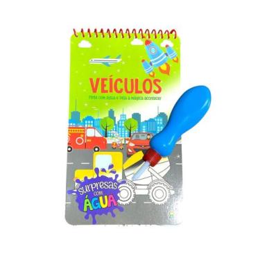 Imagem de Kit Livro Desenhos + Pincel Surpresas com Água Veículos - todolivro