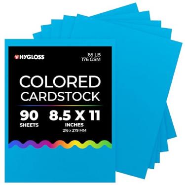 Imagem de Hygloss Cartolina azul escura colorida – 21 x 28 cm, 90 folhas, 29,5 kg/176 g/m², resistente ao desbotamento, sem ácido