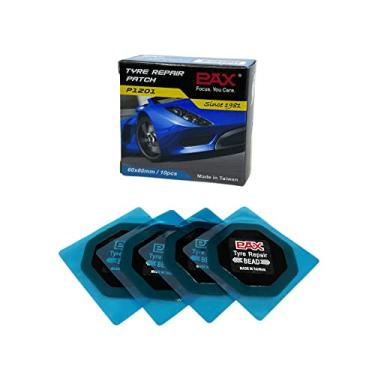 Imagem de PAX 10 peças de patch de viés de caminhão de 60 x 60 mm, reparo de pneu para perfuração, prevenção de pneu plano, ferramenta de reparo de emergência, ecológica, adequada para caminhão, trator (60 mm)