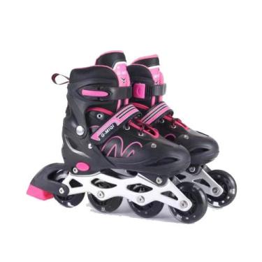 Imagem de Patins Inline Infantil De 4 Rodas Roxo Menina Patins Roller Profission