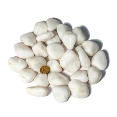 Imagem de 1kg Quartzo Leitoso Rolado Pedra Natural G 30 a 45mm Tipo B - Cristais