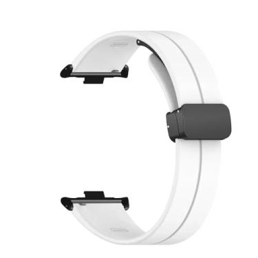 Imagem de Pulseira de Silicone para Redmi Watch 4, cinta inteligente de reposição com fecho magnético (White)