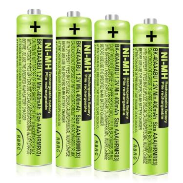 Imagem de CUCESH Pacote Com 4 Pilhas Recarregáveis Aaa Bk-40Aaabu 400Mah 1,2V Para Telefones Sem Fio Panasonic, Pilhas Ni-Mh Aaa Para Controles Remotos E Eletrônicos