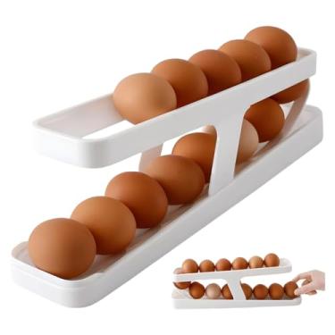 Imagem de Organizador Dispenser de Ovos Geladeira 2 Níveis Rolante Porta Ovos Automático - Brucaro Prime