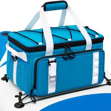 Imagem de Cooler impermeável para prancha de remo, bolsa térmica com bolso de malha superior, acessórios de prancha de remo premium, bolsa térmica para passeios na praia, acampamento, caiaque, viagens e festas