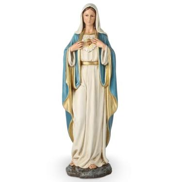 Imagem de Estátua do Imaculado Coração de Maria Católico BC, figura da Virgem Maria para altar, presentes católicos para a mãe, decoração religiosa 42 cm H escultura renascentista feita à mão por Buildclassic