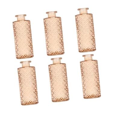Imagem de Generic 6 peças de vasos de vidro para flores, mini vasos para arranjos de flores, recipientes decorativos para plantas, entrada, presente de inauguração, Marrom
