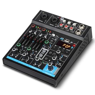 Imagem de Depusheng Mini Mixer Portátil M4, Console De Áudio Dj 4 Canais Com Placa Som, Função Bluetooth, Usb, Alimentação Fantasma 48 V Para Gravação Webcast Em Pc