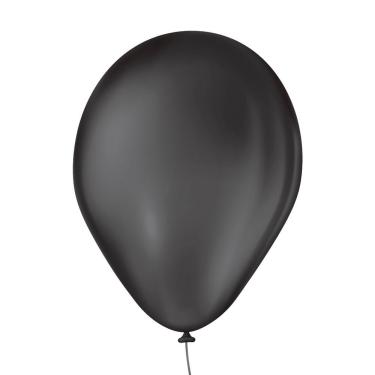 Imagem de Balão São Roque Preto ébano Liso 7 Polegadas - 50 Unidades