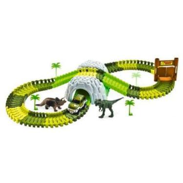 Imagem de Pista Dinossauro Track com Tunel Acessorios 109 Pecas DM Toys Carrinho Brinquedo Infantil Recreativo