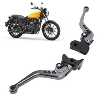 Imagem de Cffuvros 1 par de alumínio de alumínio Alavancas de embreagem de freio de moto, alavancas anodizas curtas ajustáveis ​​para o clássico 350, ajuste universal para a maioria s mini (Sua cor)