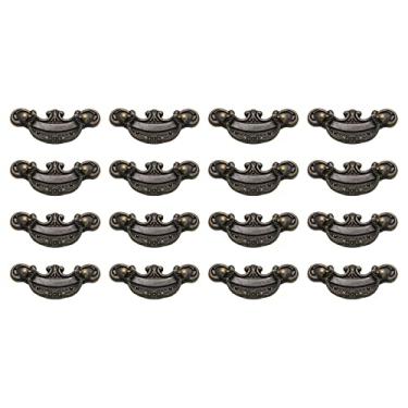 Imagem de Pastlla 16 peças com furo central de 5 cm, acabamento em bronze antigo, puxadores de gaveta, puxadores de gaveta, puxador rústico, estilo vintage, alças para móveis, armário, cômoda, caixa de madeira