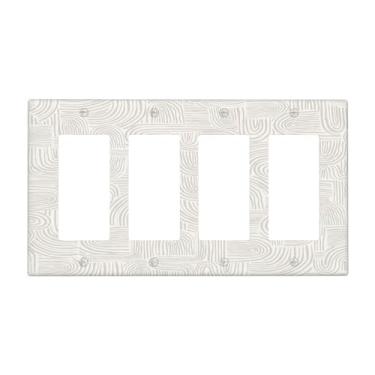 Imagem de Sand Swirl 4 Gang Rocker Light Switch Cover Decorativo Placa Elétrica Placa Frontal para Decoração de Casa