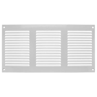 Imagem de Vent Systems 30.5 cm x 15.2 cm cobertura de ventilação branca grelha de retorno de ar de metal com tela de proteção de pragas embutida tampa de ventilação HVAC para melhoria da casa capa de duto de