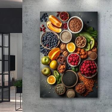 Imagem de Imagens de tela de cozinha - Impressão de tempero colorido em tela-pinturas de cozinha arte de parede moderna decoração de casa arte para sala de estar 40 x 56 cm sem moldura