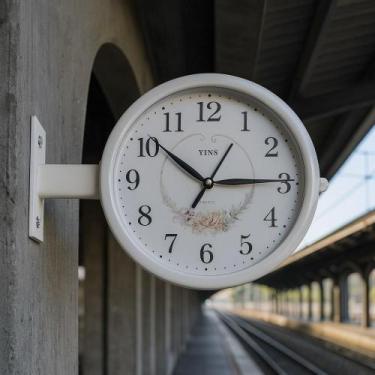 Imagem de Relógio Decorativo Dupla Face Vintage Branco Luxo de Parede - Yeet