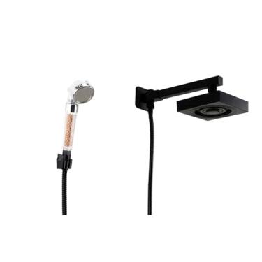 Imagem de Ducha ABS AutoLimpante Preta com Ducha de Mão com Esferas Ionizantes