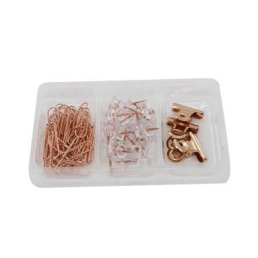 Imagem de Kit Office Le Rosê Gold com Binder Clip 22mm, Clip 28mm e Pinos de Pressão 68 Peças