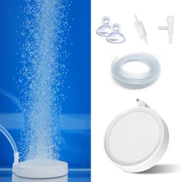 Imagem de Eagles Pedra Nano Air para tanque de peixes - borbulhador de aquário de 15 cm, disco de pedra de bolha de tanque de peixes, difusor de oxigênio dissolvido, pedra borbulhadora de aerador de oxigênio de