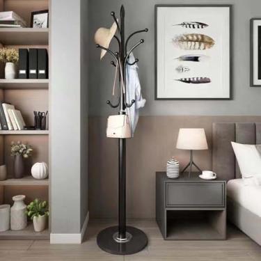 Imagem de Cabide De Ferro Independente, Suporte De Chapéu Vertical, 12 Ganchos, Pode Pendurar Casacos, Chapéus, Guarda-chuvas, Roupas, Lenços, Casa E Escritório, C