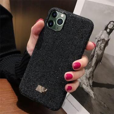 Imagem de Capa traseira brilhante à prova de choque para iPhone 13 Pro Max 16 Pro MAX 14 15 funda girlPhone Cases, Preto, Para iPhone 15