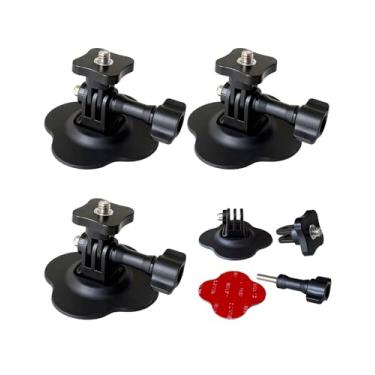 Imagem de HERSAUL Suporte universal para câmera de ação para GoPro Hero 12-8 e Insta360 X4/X3/X2, suporte de câmera de capacete, base adesiva para montagem de capacete Insta360, prancha de surfe, motocicleta