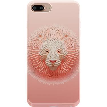 Imagem de Casely Capa de celular para iPhone 8 Plus, 7 Plus, 6/6s Plus - Hear Me Roar | Capa Blush Lion - Cobertura de 360 graus para o seu telefone - Recortes precisos, proteção de câmera com borda elevada de 1 mm - Clássico
