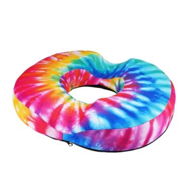 Imagem de XUEHUAPIAOPIAO Almofada de donut para hemorróidas, almofada de assento para alívio da dor no cóccix - Almofada de cadeira de escritório em casa para trabalho sentado por muito tempo - Almofadas de