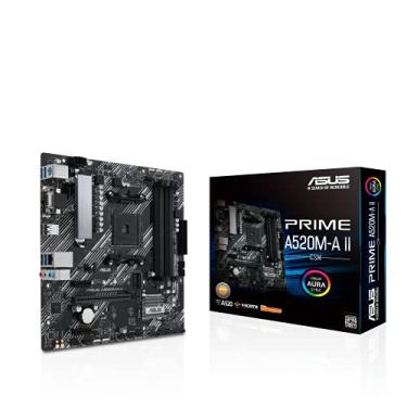 Imagem de ASUS Placa-mãe comercial Prime A520M-A II/CSM AMD AM4 (3ª geração Ryzen) microATX (memória ECC, suporte M.2, 1 GB Ethernet, DP/HDMI 2.1/D-Sub, 4K@60HZ, USB3.2 Gen1Type-A, ARGBheader com AURAsync)