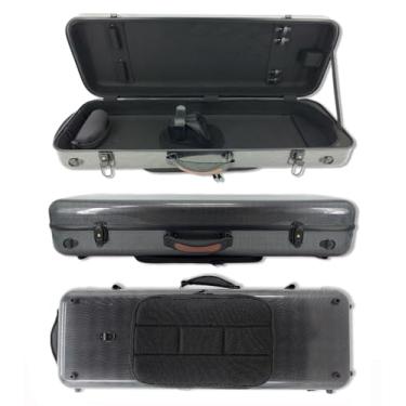 Imagem de Vetimobato Estojo Para Viola De 16" Com Tamanho Ajustável, Estojos 15-17" Em Fibra Carbono, Rígido E Leve, Caixa 15,5" (Retangular 15" A 17" 4 Suportes Arco)