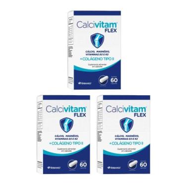 Imagem de Kit 3 Suplemento Calcivitam Flex Com 60 Cápsulas - Herbamed