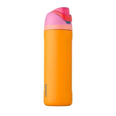 Imagem de Owala FreeSip Garrafa de água de aço inoxidável isolada com canudo para esportes, viagens e escola, garrafa de água esportiva sem BPA, 700 ml, tropical