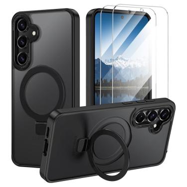 Imagem de Capa de telefone Shecaset para Samsung Galaxy S24 FE com suporte preto