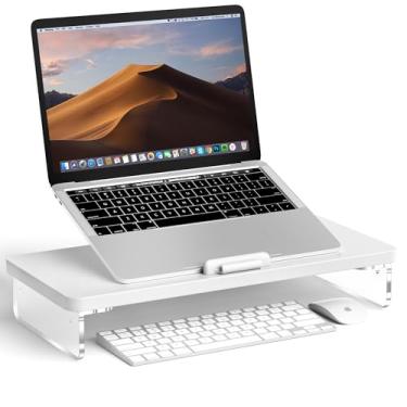 Imagem de AFOOYO Suporte ajustável para laptop, organizador ergonômico ventilado de mesa de computador para notebook de 10 a 17,3 polegadas, armazenamento de mesa compatível com MacBook, Dell, HP, Lenovo, 1