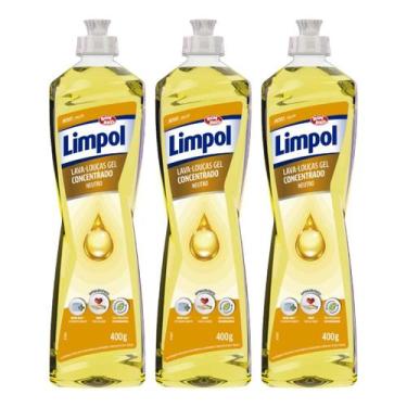 Imagem de Kit 3 Detergente Limpol Gel Neutro 400ml Alta Eficiência na Limpeza