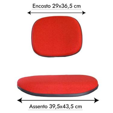 Imagem de Kit de Assento e Encosto com Espuma Anatômica para Cadeira Secretária 