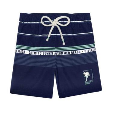 Imagem de Bermuda Menino Divertto Nylon c/ Elastano Tropical Marinho, 12