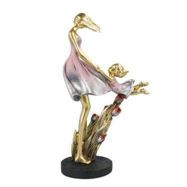 Imagem de Figura Decorativa Estatueta Mãe E Filha 32 X 18 X 11 Cm - QMH11482-4-M