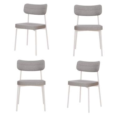 Imagem de Cadeira Mynna Fixa C/4 Pes 525 X 470 X 790 Mm C/4 Um Pés Brancos.corriente Cinza Claro Corriente Cinza Claro